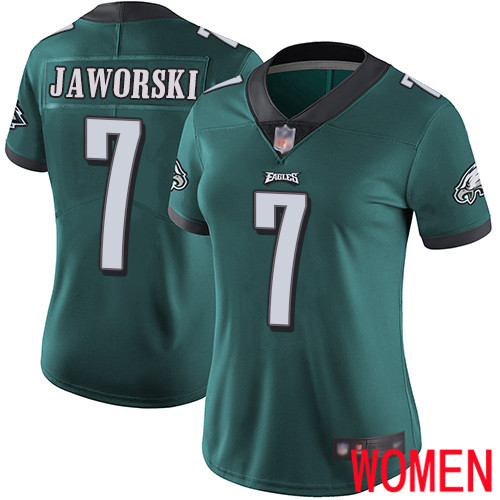 Women Philadelphia Eagles 7 Ron Jaworski Midnight Green Team Color Vapor Untouchable NFL Jersey Limited